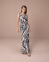 Zebra Cowl Dress