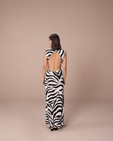 Zebra Cowl Dress