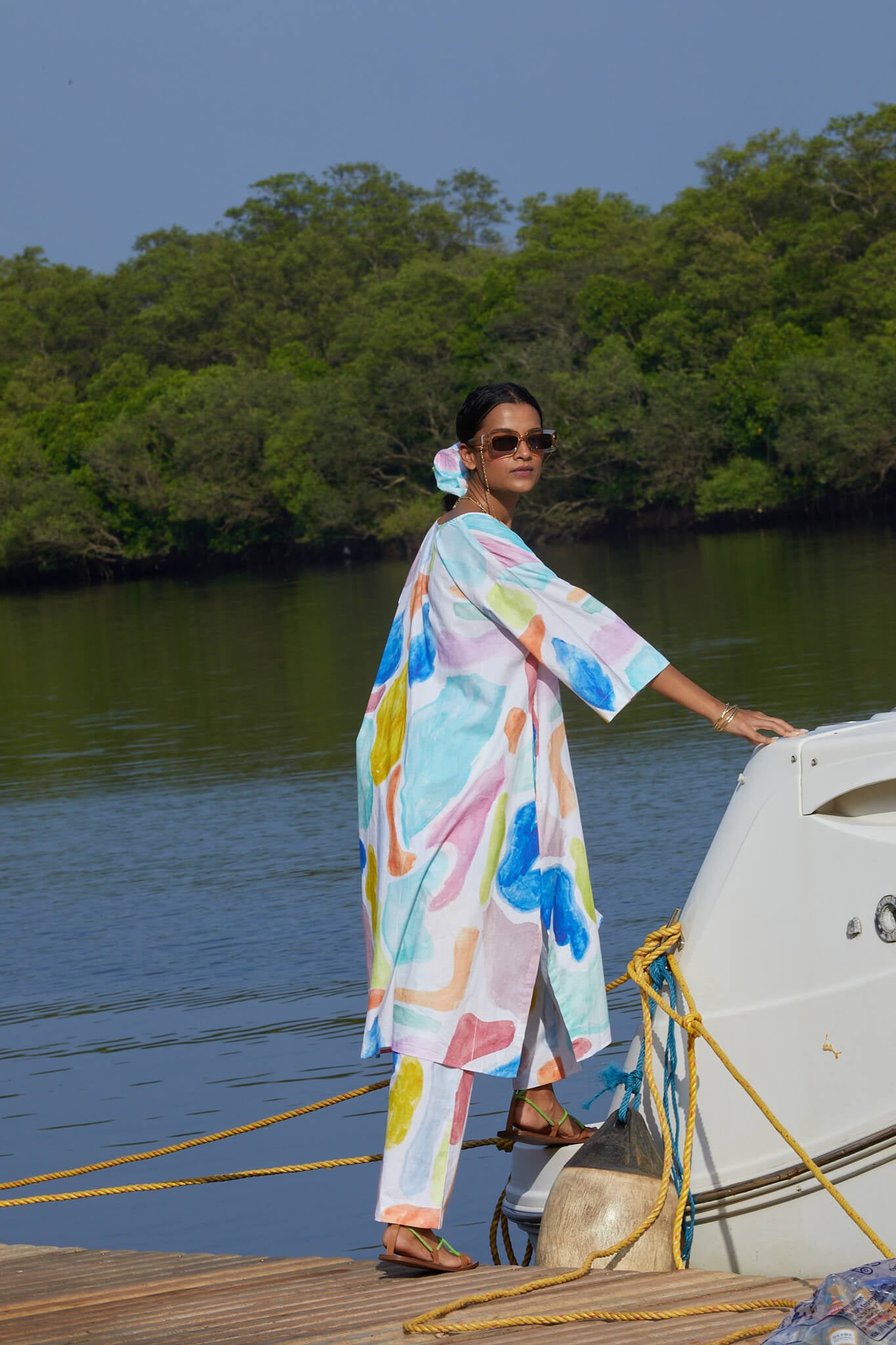 Happi Space multi printed kaftan- fashion rental on ReRack